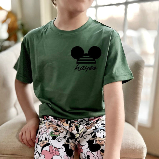 Custom Mickey Name Tee , Disney Set, Disney Vacation Tee kids, baby Disney Outfit, Kids Mickey t-shirt,Boys Disney Set Outfit,Mickey Friends