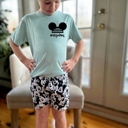 Custom Mickey Name Tee , Disney Set, Disney Vacation Tee kids, baby Disney Outfit, Kids Mickey t-shirt,Boys Disney Set Outfit,Mickey Friends