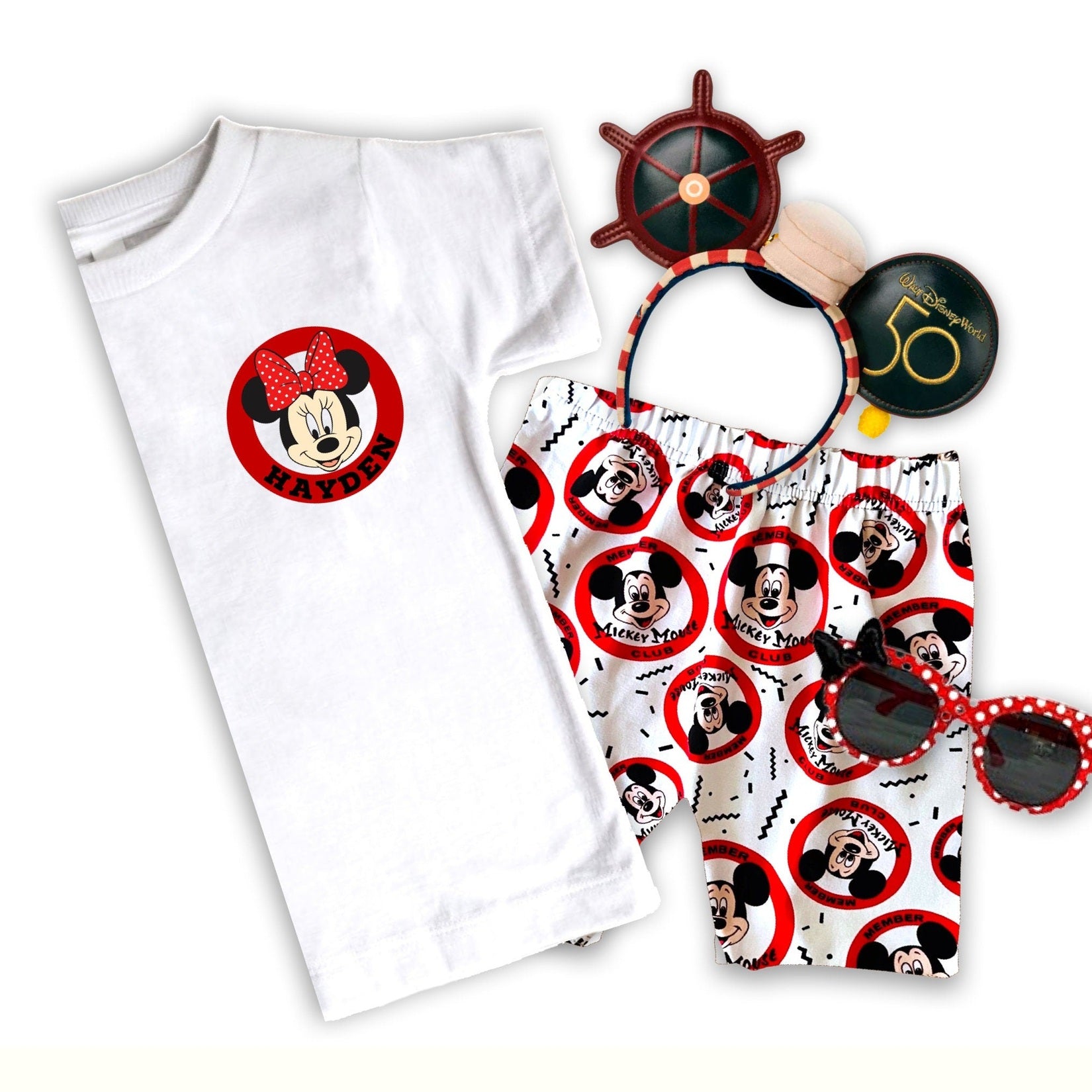 Girls Custom Mickey Mouse Club Set Biker Shorts Leggings, Disney Set, Disney Vacation Tee, Kids Mickey t-shirt, Girls Disney Outfit
