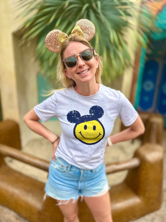 Mickey Smiley Face Disney tee, Mickey Family Tee, Kids Adult Epcot Disney Tee, Adult Disney Tee , Disney Vacation Family Trip Tees