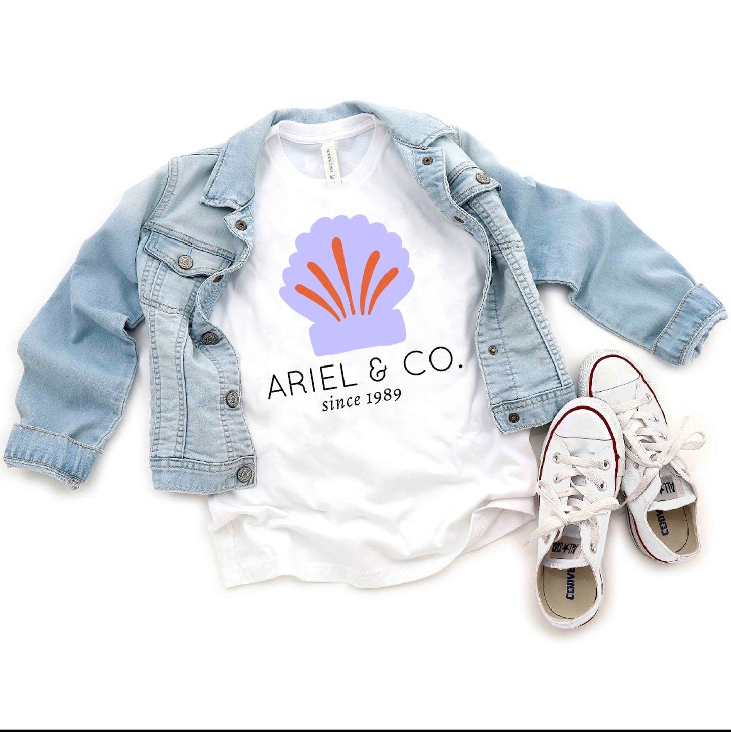 Little Mermaid Name T-shirt ,Girls Disney Set Shorts Tee,Disney Vacation Tee kids & baby Disney Outfit,Kids Ariel tshirt,Girls Disney Outfit