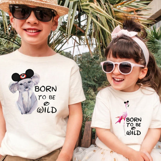 Animal Kingdom Shirt Set, kids Born to be Wild Tee, Disney Set, Disney Vacation Tee kids baby Disney Outfit, Boys Disney Outfit, Zebra Shirt