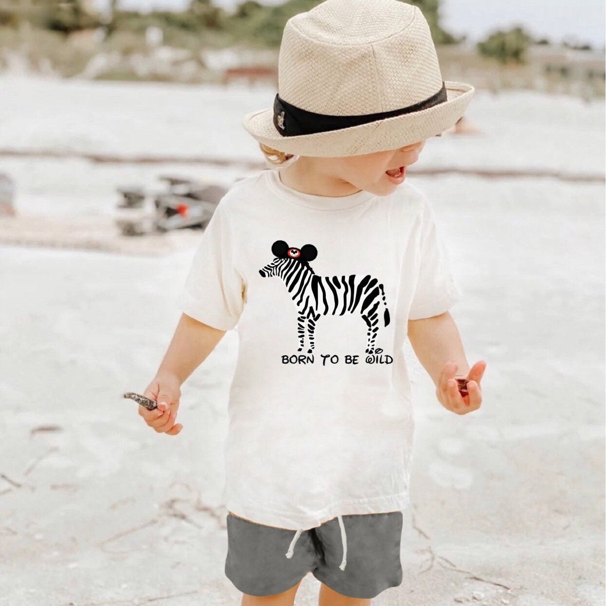 Kids Born to be Wild Customizable Graphic Tee Optional Bottoms