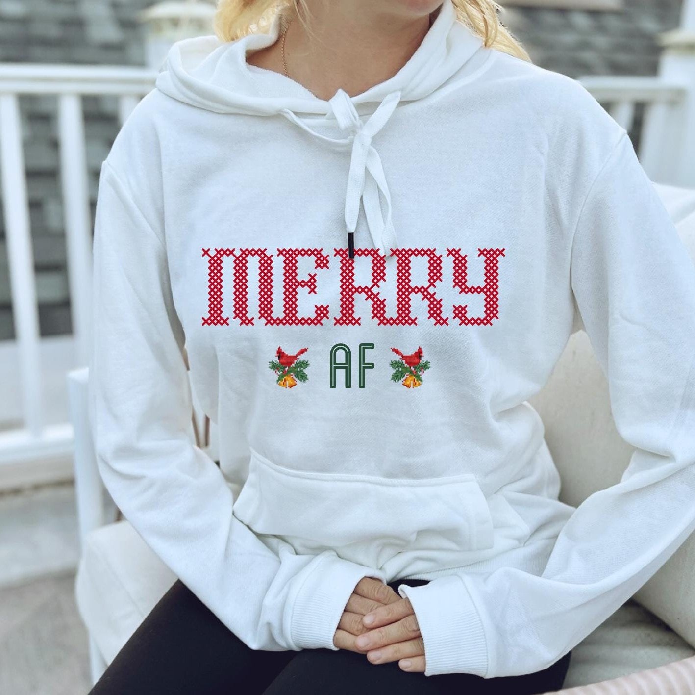 Merry AF Hoodie, Funny Christmas Hoodie, Merry Christmas Sweatshirt, Unisex Christmas sweatshirt hoodie