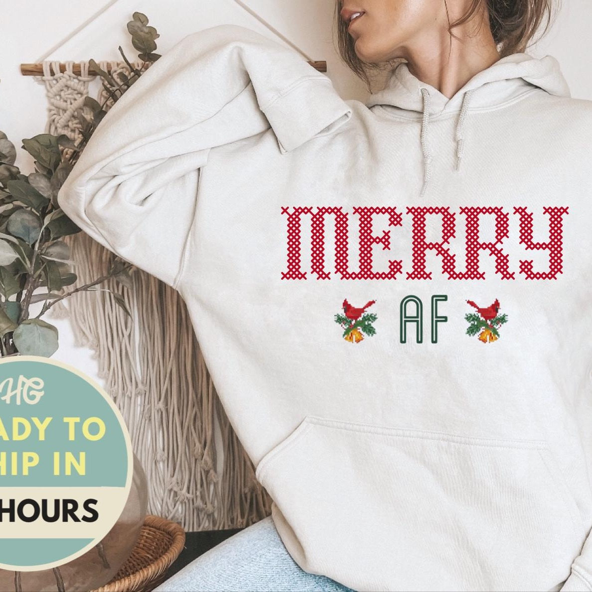 Merry AF Hoodie, Funny Christmas Hoodie, Merry Christmas Sweatshirt, Unisex Christmas sweatshirt hoodie