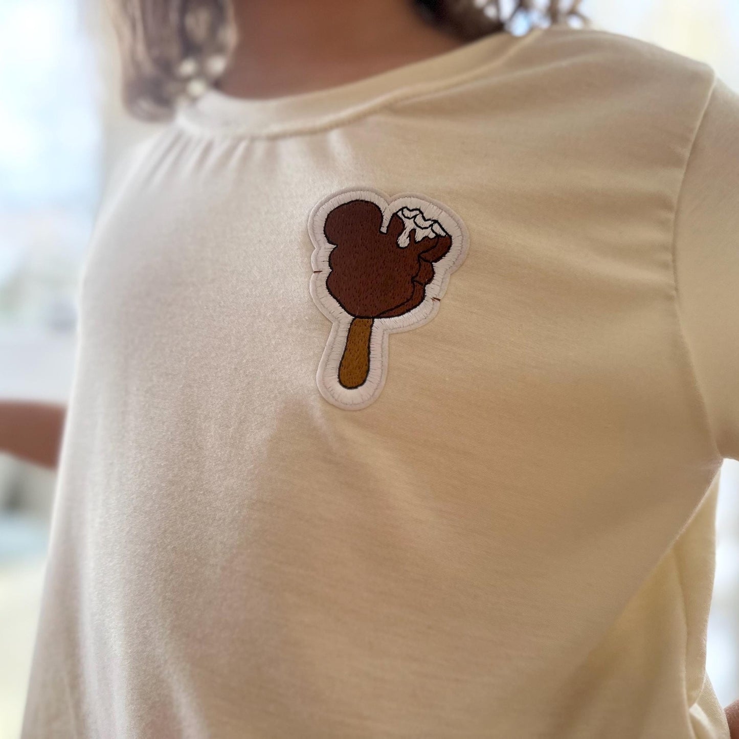 Girls Embroidered Mickey Ice Cream Outfit, Teen Disney T-Shirt, Boxy Disney Vacation Tee for Kids, Disney Trip T-shirt, Girls Disney Shirt