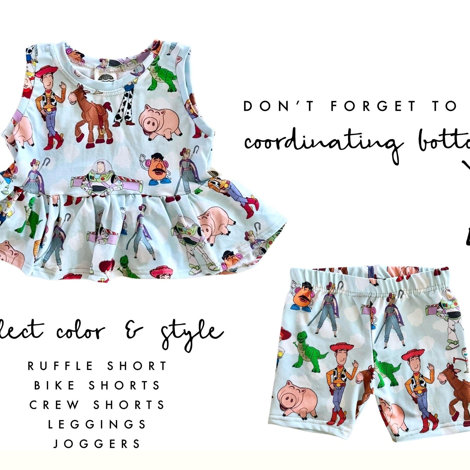 Girls Toy Story Peplum Tank, Kids Baby Toy Story Tee, Disney Vacation Tee for Kids, Girls Hollywood Studios Outfit