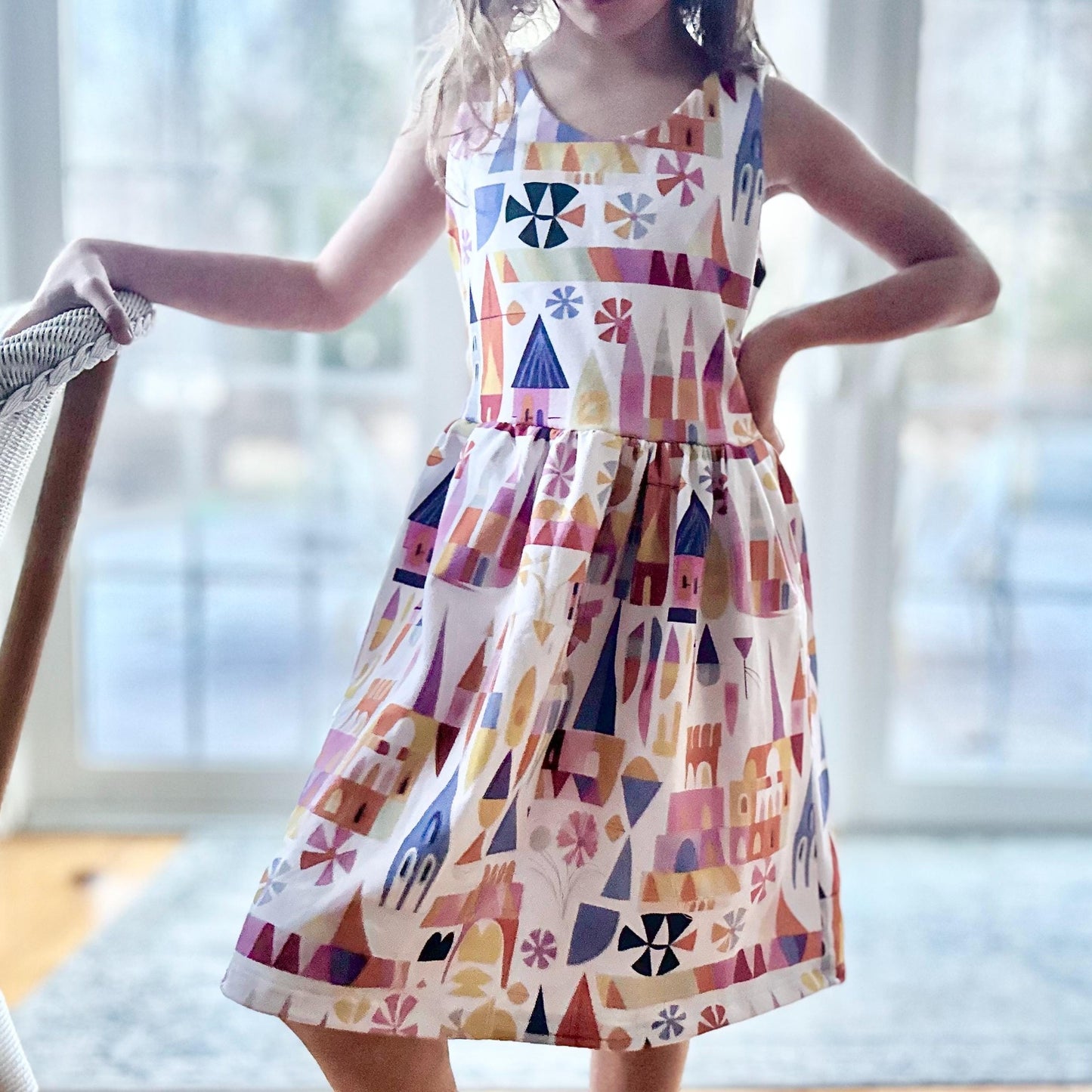 Girls Small World Dress, Kids Disney Dress, Girls Disney Dress, Girls Magic Kingdom Outfit, Disney World Dress, Disney World Dress Kids