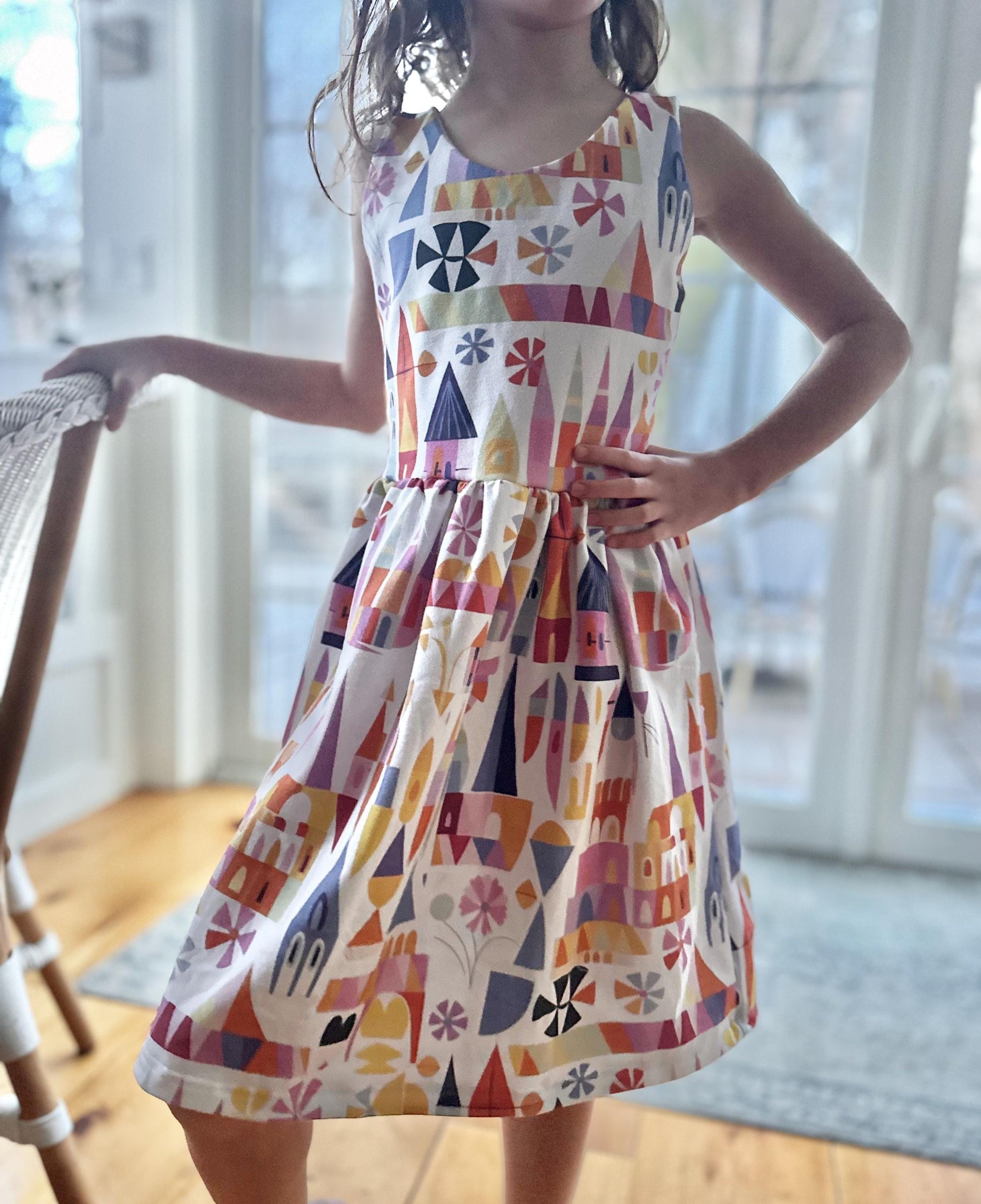 Girls Small World Dress, Kids Disney Dress, Girls Disney Dress, Girls Magic Kingdom Outfit, Disney World Dress, Disney World Dress Kids