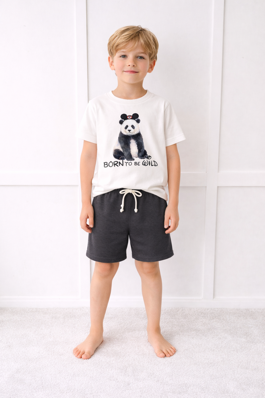 Kids Born to be Wild Graphic Customizable Tee & Optional Bottoms