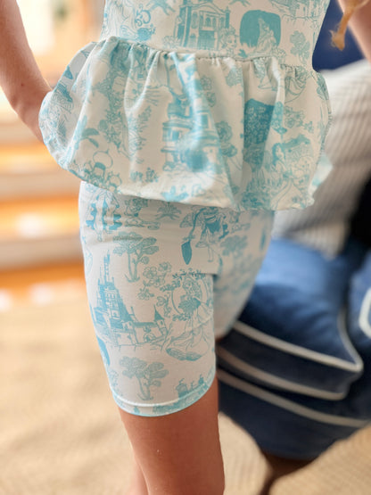 Kids Handcrafted Park Toile Flutter Tank & Optional Bottoms