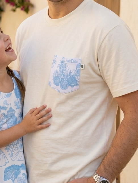 Adult Handcrafted Princess Toile Pocket Tee