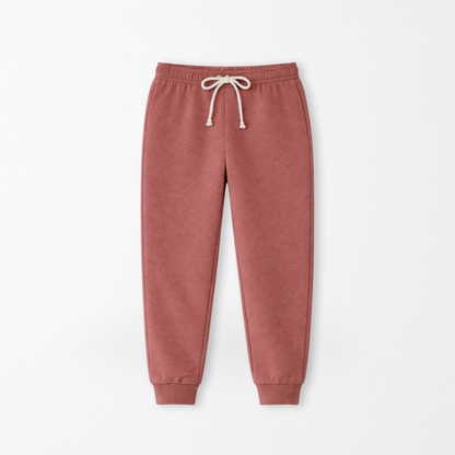 Kids Core Cotton Joggers in Brick