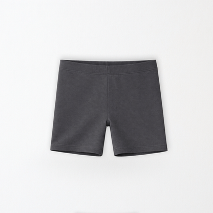 Kids Core Cotton Bike Shorts in Ash