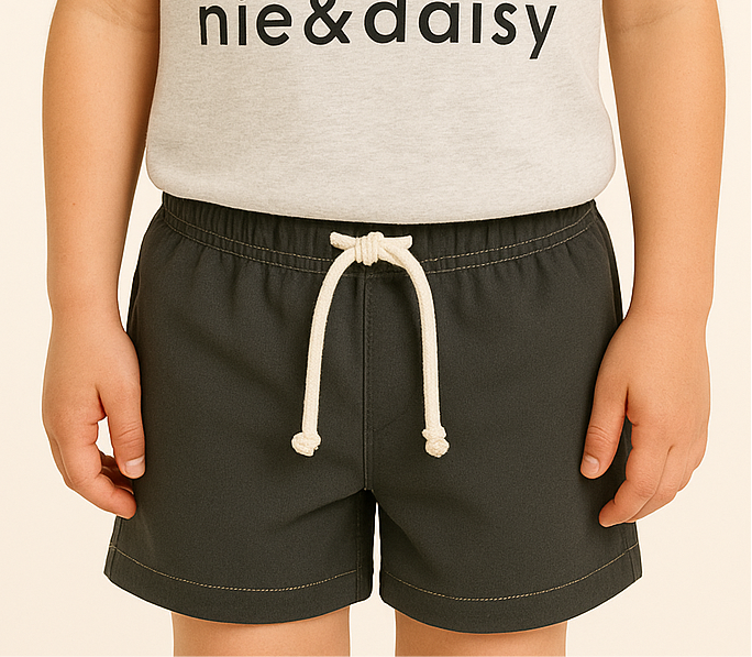 Kids Handcrafted Solid Coordinating Crew Shorts