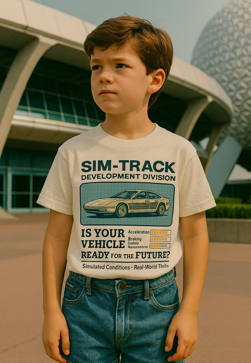 Vintage Test Track Sim Track Family Graphic Tee