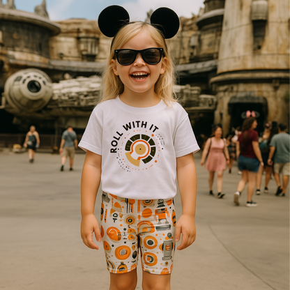 Roll With It Space Driod Family Graphic Tee