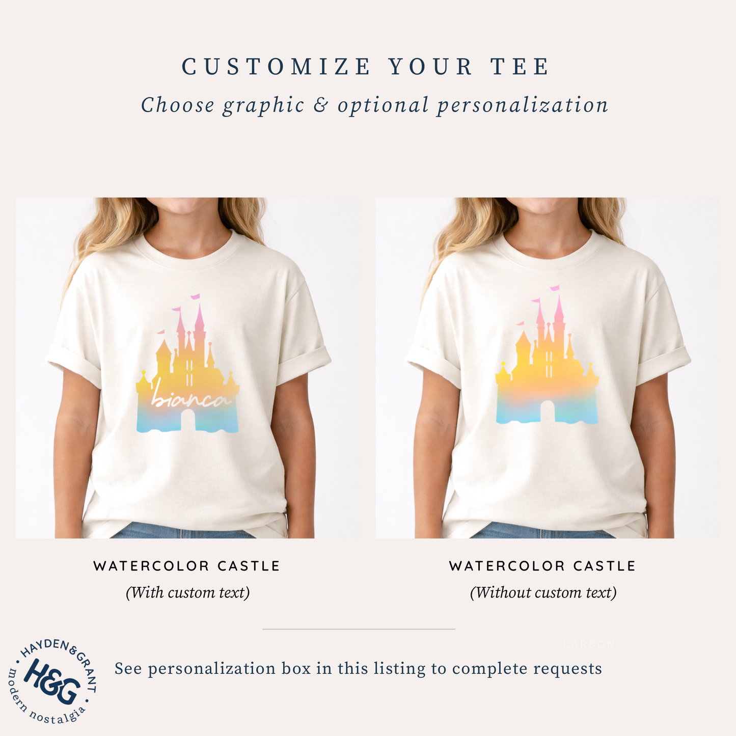 Kids Watercolor Castle Graphic Tee & Optional Bottoms