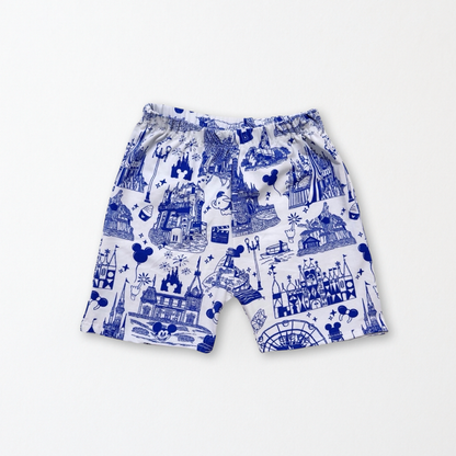 Kids Handcrafted Park Toile Crew Shorts