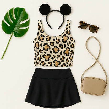 Women’s Cheetah Safari Performance Seamless Tank + Skirt Set