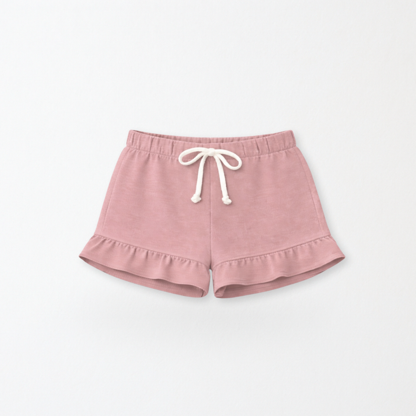 Kids Core Cotton Ruffle Shorts in Petal