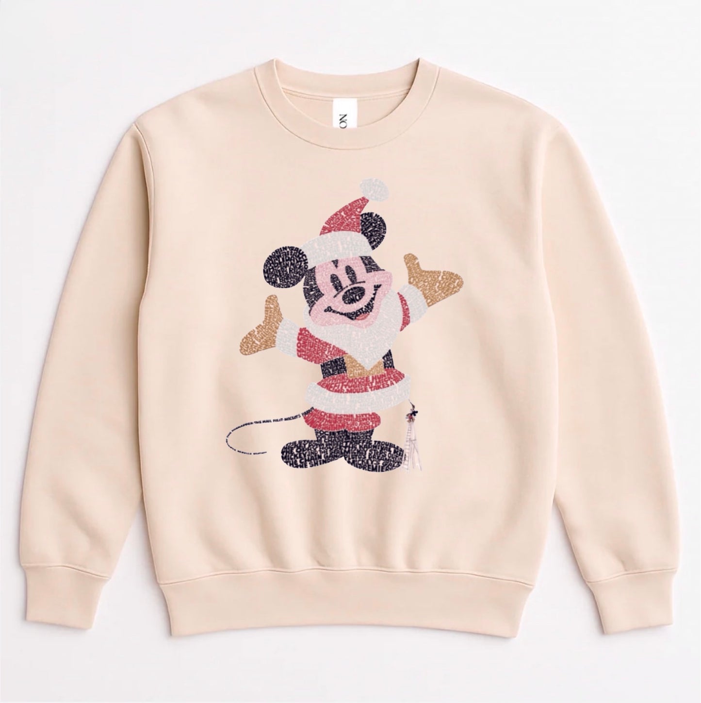 Retro Word Art Santa Mouse Christmas Family Sweatshirt