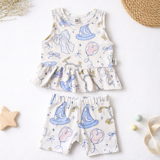 Kids Handcrafted Castle Daydream Peplum Tank & Optional Bottoms