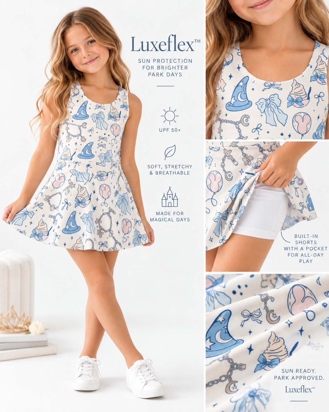 Castle Daydream | Girls Luxeflex™ Performance Tank + Matching Skirt