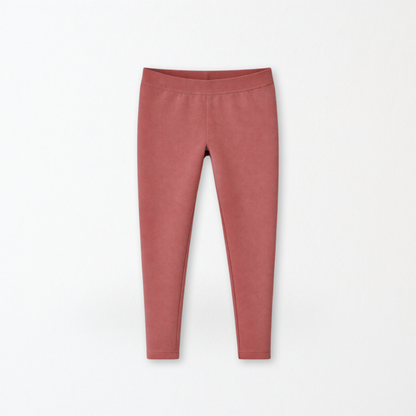 Kids Core Cotton Leggings in Brick