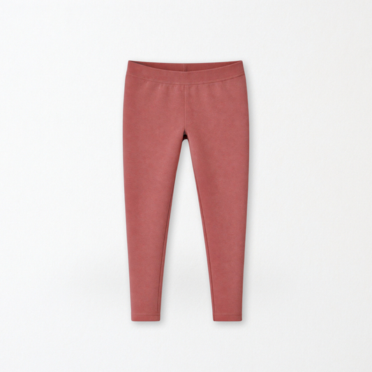Kids Core Cotton Leggings in Brick