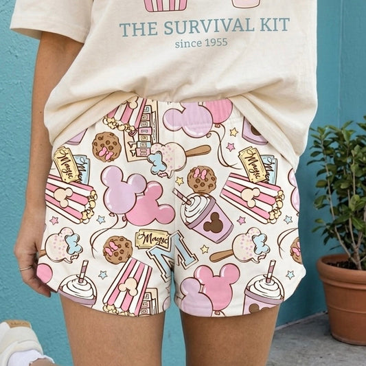 Adult Pink Park Treats Essential Cotton Breezy Shorts