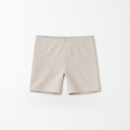Kids Core Cotton Bike Shorts in Stone