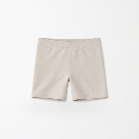 Kids Core Cotton Bike Shorts in Stone