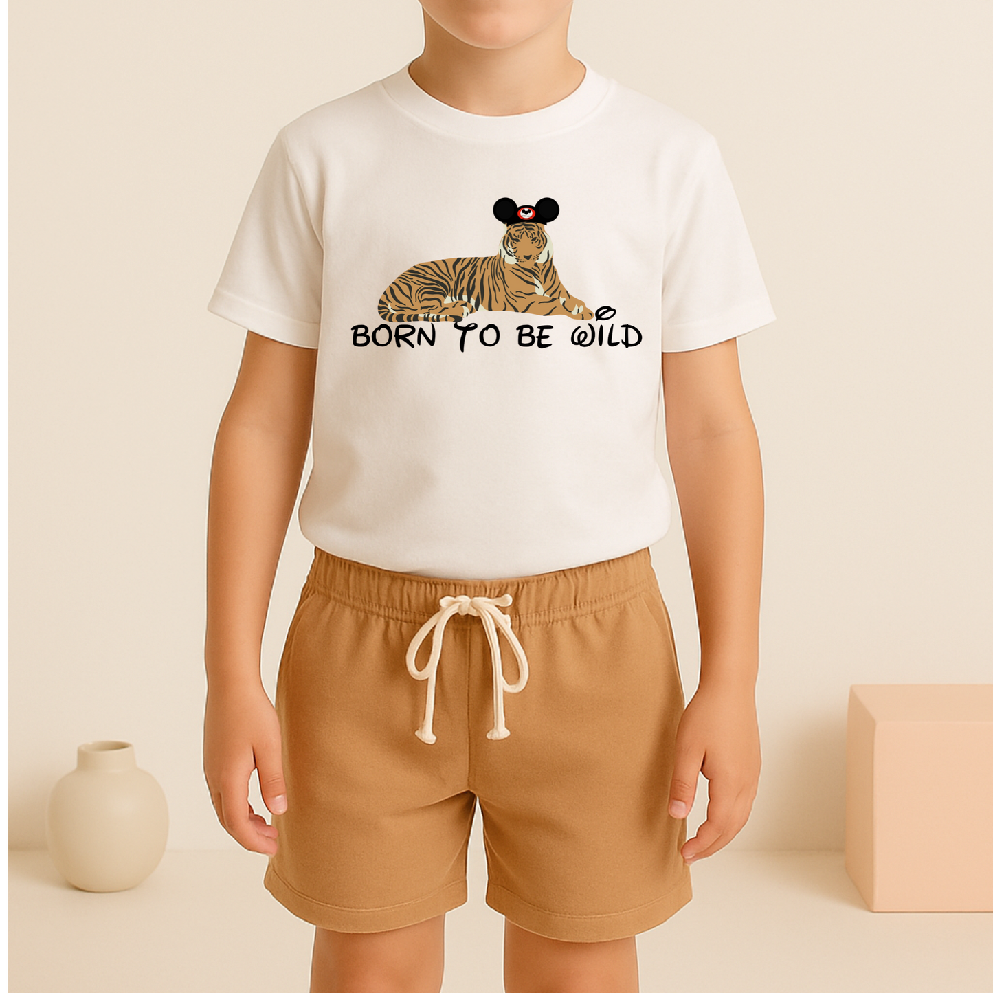 Kids Born to be Wild Graphic Customizable Tee & Optional Bottoms