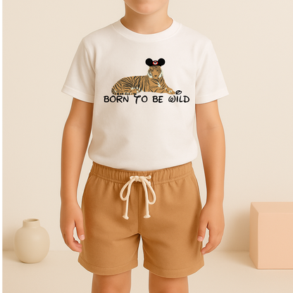 Kids Born to be Wild Graphic Customizable Tee & Optional Bottoms