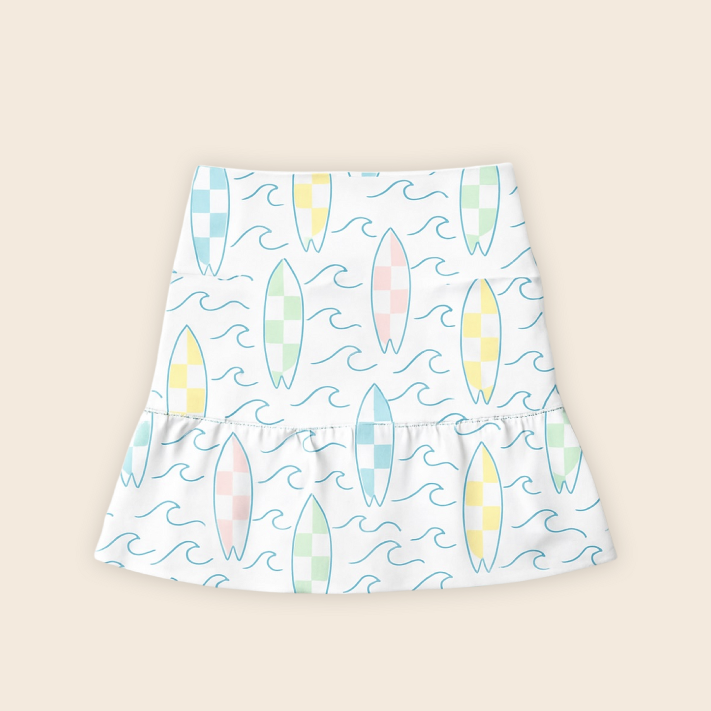 Kids Handcrafted Tennis Skirt in Atlantic Surf