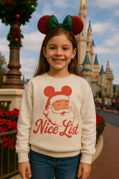 Nice List Santa Mouse Christmas Family Sweatshirt
