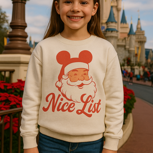 Nice List Santa Mouse Christmas Family Sweatshirt