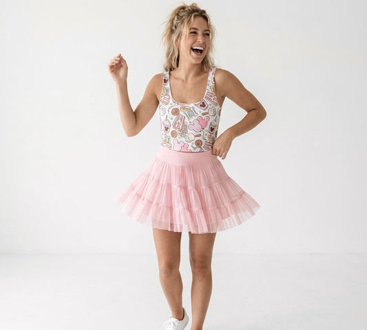 Women's Pink Park Treats Performance Seamless Tank + Optional Skirt