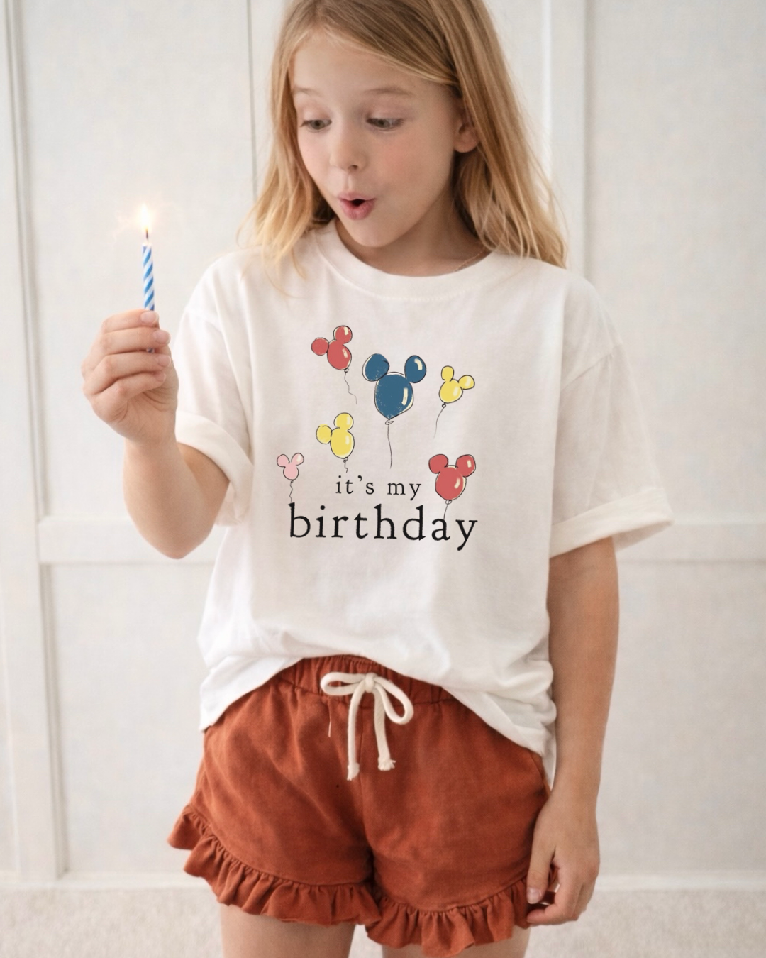 Kids Core Cotton Ruffle Shorts in Brick