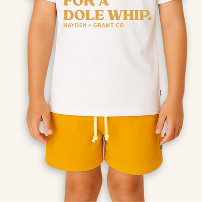 Kids Handcrafted Solid Coordinating Crew Shorts