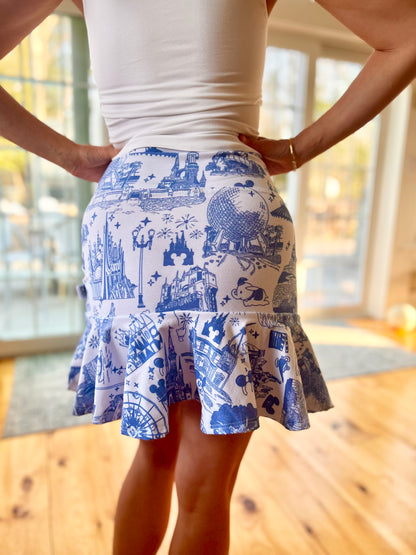 Adult Handcrafted Park Toile Tennis Skirt