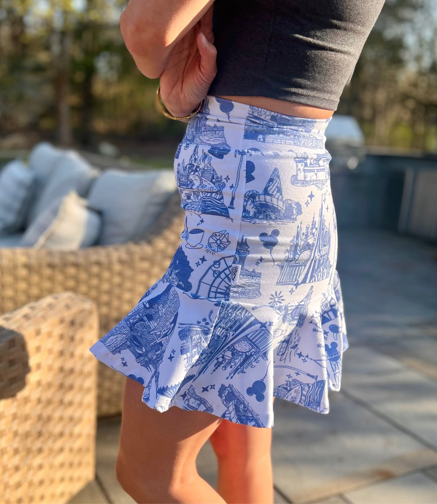 Adult Handcrafted Park Toile Tennis Skirt