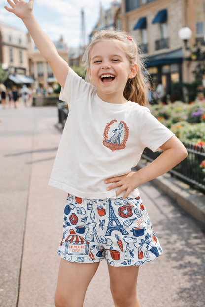 Girls Le Petite Market Cotton Ruffle Shorts