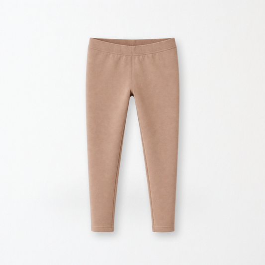 Kids Core Cotton Leggings in Dune