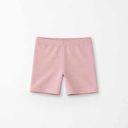 Kids Core Cotton Bike Shorts in Petal