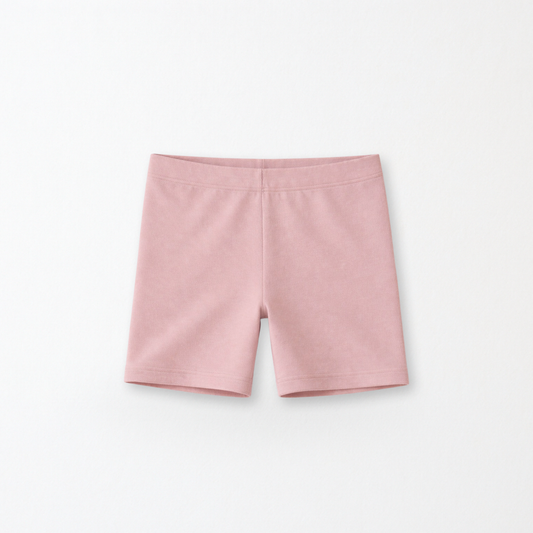 Kids Core Cotton Bike Shorts in Petal