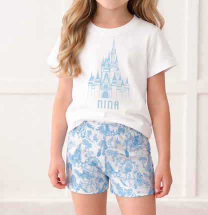 Kids Princess Toile Customizable Graphic Tee & Optional Bottoms
