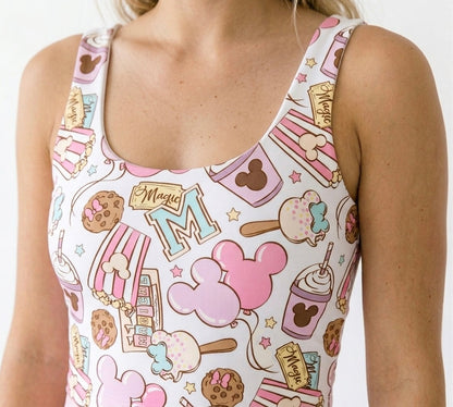 Women's Pink Park Treats Performance Seamless Tank + Skirt Set