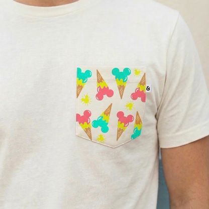 Adult Handcrafted Mouse Ice Cream Pocket Tee
